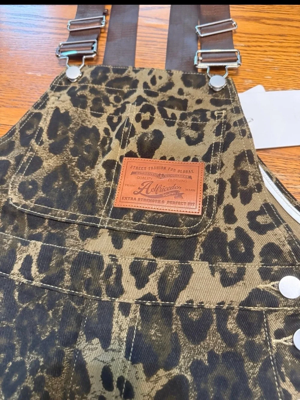 Aelfric Eden leopard print short overalls -S